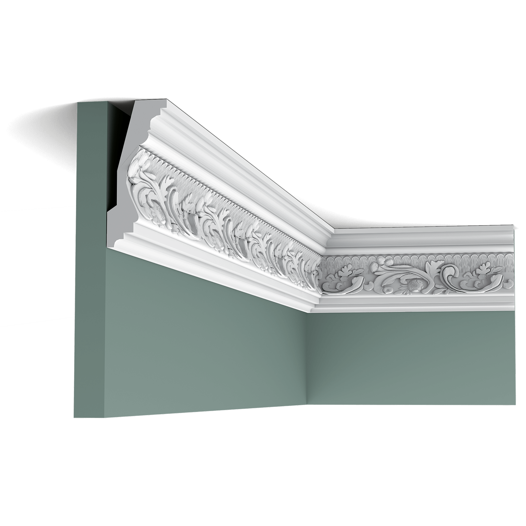 c201 border a37a Classic cornice moulding with detailed pattern of foliage. This moulding will become an eye-catching focus of your interior.