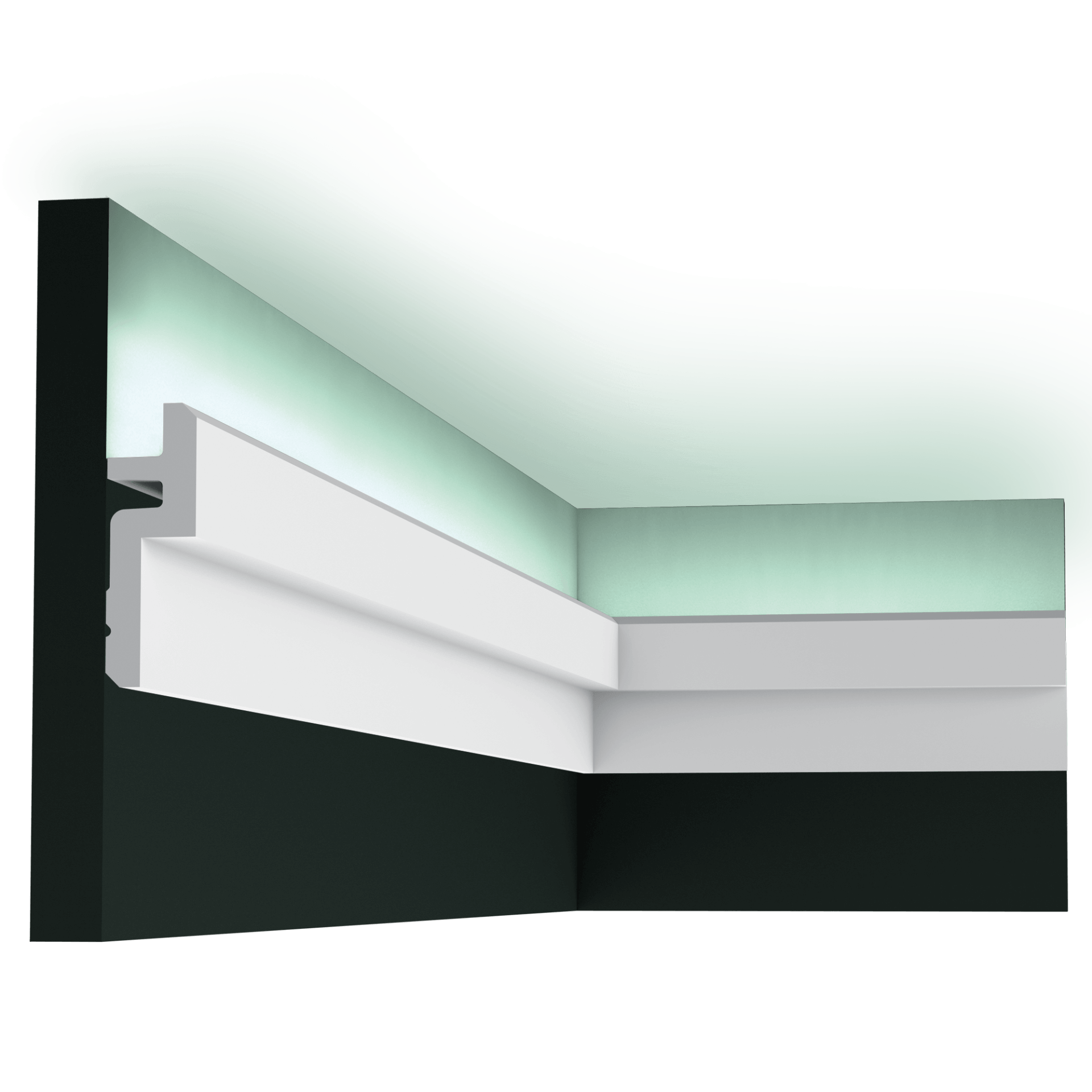 c394 uplighter 3c20 This clean, modern profile from the Steps range can also be used to conceal LED lighting. The angled corners above and below provide additional subtle shadow lines. Designed by Orio Tonini.