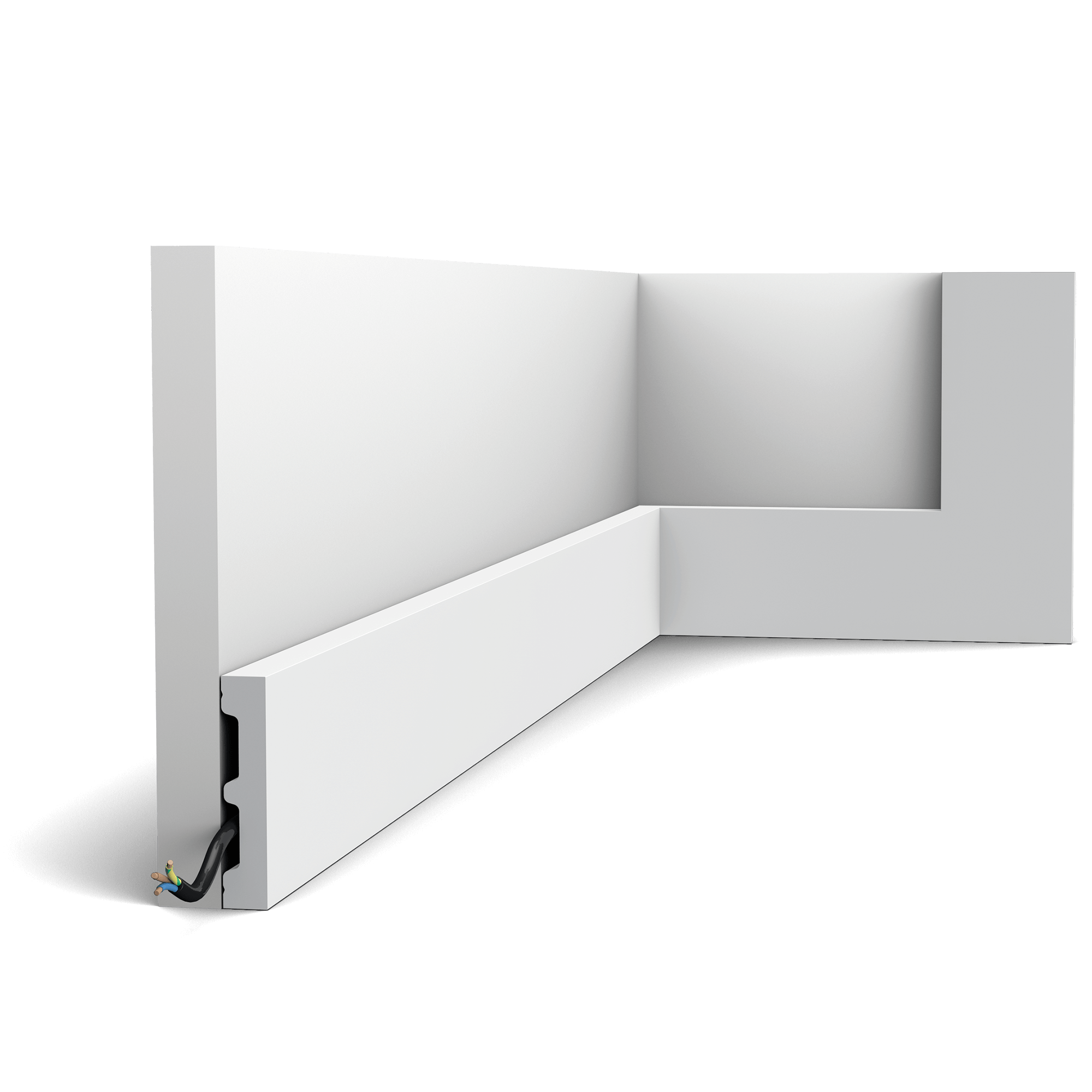 NEW - Product finished with RAL9003 Signal white. It is not necessary to repaint this profile after installation. Our simplest skirting board is part of the SQUARE family. Use this multifunctional profile to fit your entire home with the same skirting board. All you need to do is select the correct size to fit your space.